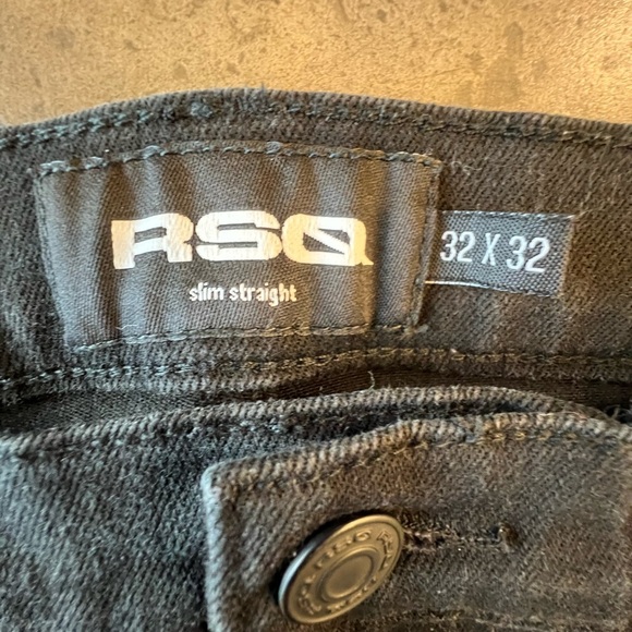 RSQ men’s slim straight black jeans. - Picture 3 of 7